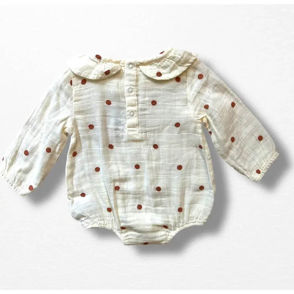 NWT Angel Dear Organic Muslin Ruffle Bodysuit, 0-3 Months